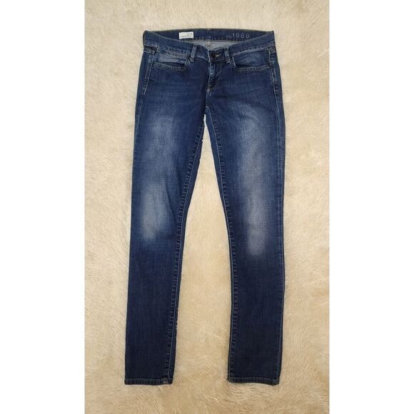 Gap 1969 Always Skinny Low Rise Jeans Womens Size 27 Dark Wash Blue Denim Pants - Picture 1 of 9